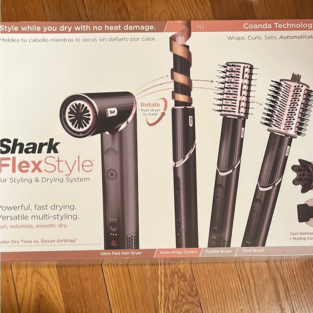Shark FlexStyle Hair Styling & Drying System Blow dryer used once. Original box